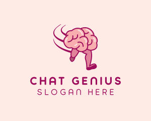 Running Brain Genius logo design