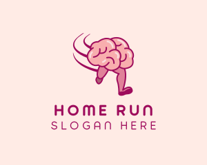 Running Brain Genius logo design