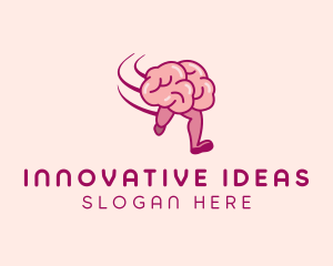 Running Brain Genius logo design