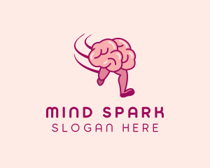 Running Brain Genius logo design