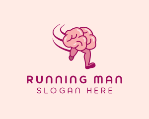 Running Brain Genius logo design