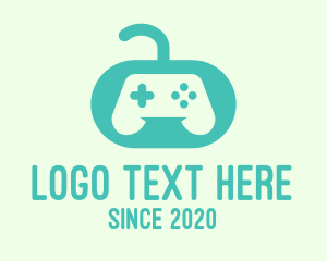 Game Review - Teal Video Game Controller logo design