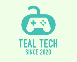 Teal Video Game Controller logo design
