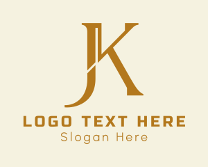 Letter J - J & K Monogram logo design