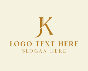 Gold - J & K Monogram logo design