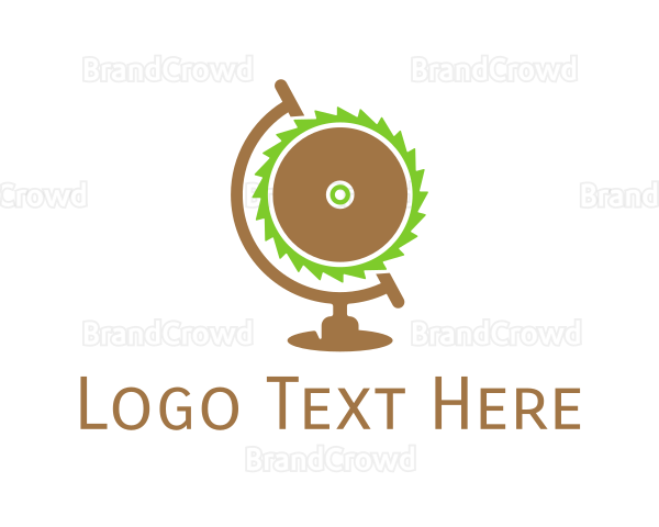 Industrial Wood Saw Globe Logo