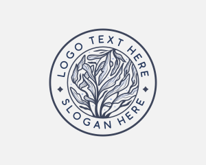 Boutique - Natural Organic Floral Leaves logo design