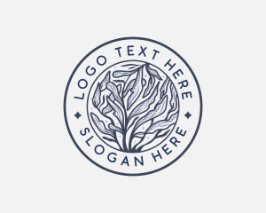 Natural - Natural Organic Floral Leaves logo design