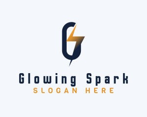 Energy Lightning Letter G logo design