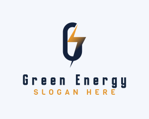 Energy Lightning Letter G logo design