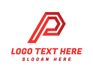 Hd - Modern Geometric Lines Letter P logo design
