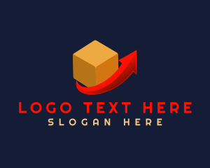 Freight - Cargo Box Shipping Arrow logo design