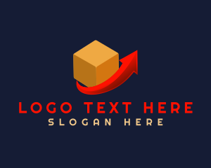 Global Solutions - Cargo Box Shipping Arrow logo design