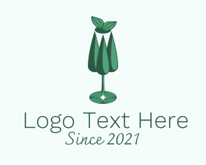 Cocktail-drink - Vineyard Wine Glass logo design