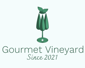 Vineyard Wine Glass  logo design