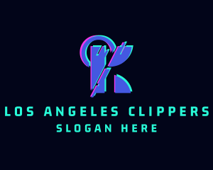 Program - Cyber Glitch Letter K logo design