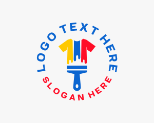 Tee - T Shirt Paintbrush Printing logo design
