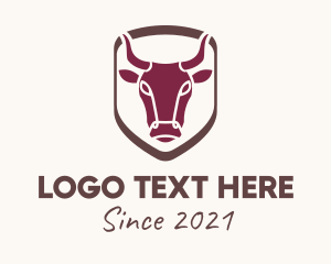 Meat Shop - Bull Farm Badge logo design