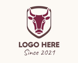 Cow - Bull Farm Badge logo design