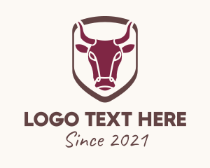 Cow - Bull Farm Badge logo design