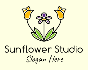 Sunflower - Fancy Tulip Sunflower logo design