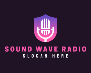 Radio Station - Podcast Music Radio Shield logo design