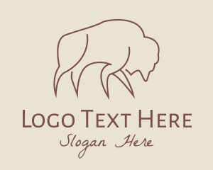 Simple - Brown Wild Bison logo design