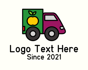 Courier Service - Fruit Delivery Truck logo design