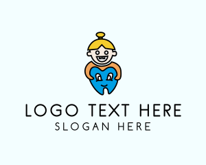 Teeth - Pediatric Dental Cartoon logo design