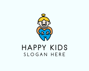 Pediatric Dental Cartoon logo design