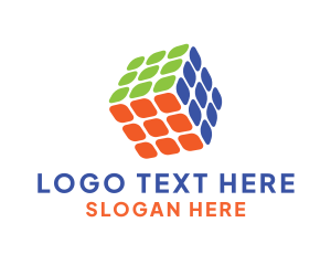 Retail - Modern Rubiks Cube logo design
