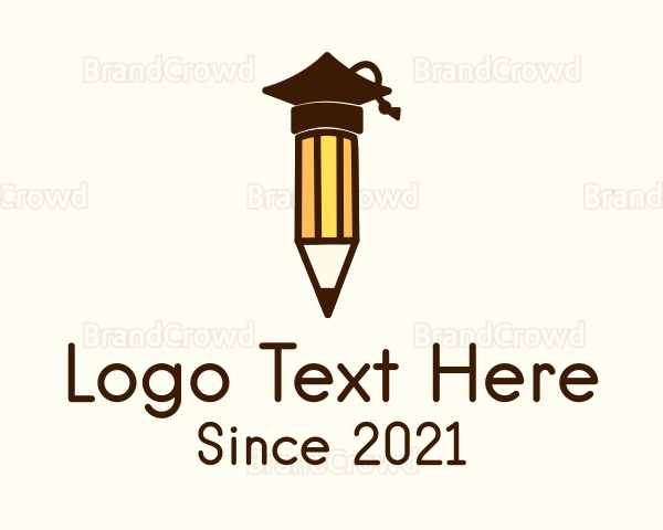Graduation Cap Pencil Logo