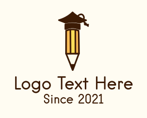 School Supplies - Graduation Cap Pencil logo design