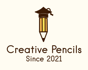 Graduation Cap Pencil  logo design