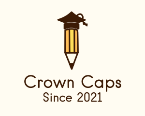 Graduation Cap Pencil  logo design