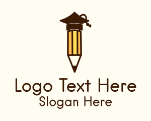 Graduation Cap Pencil  Logo