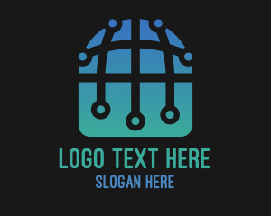 Web Developer - International Tech World Globe logo design