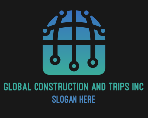 International Tech World Globe logo design