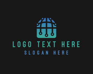 International Tech World Globe logo design