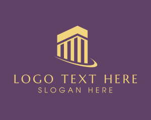 Gold - Industrial Building Construction logo design