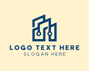 Futuristic - Blue Futuristic City logo design
