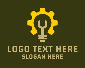 Cogwheel - Mechanical Light Bulb logo design