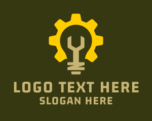Electrical - Mechanical Light Bulb logo design