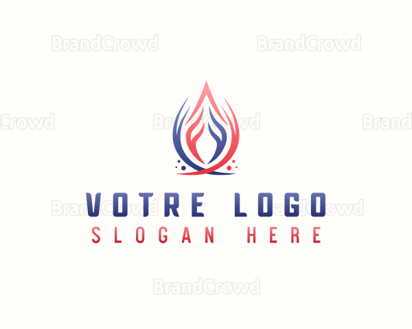 Heating Cooling HVAC Logo