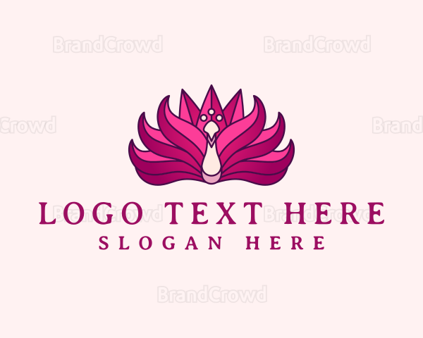 Lotus Flower Peacock Logo