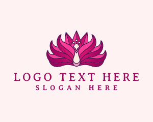 Bloom - Lotus Flower Peacock logo design
