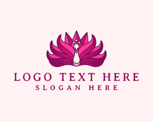 Lotus Flower Peacock Logo