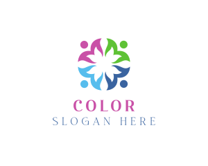 Human - Colorful Floral Team logo design