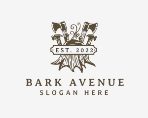 Bark - Wood Axe Carpentry logo design