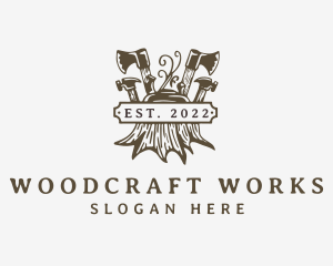 Carpentry - Wood Axe Carpentry logo design